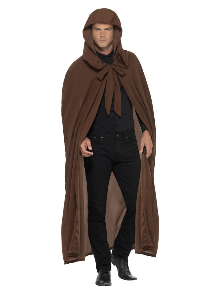 Gravekeeper Hooded Cloak Adult Brown for Halloween