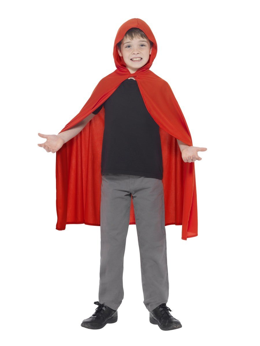 Hooded Cape Kids Red Superhero Costume Accessory