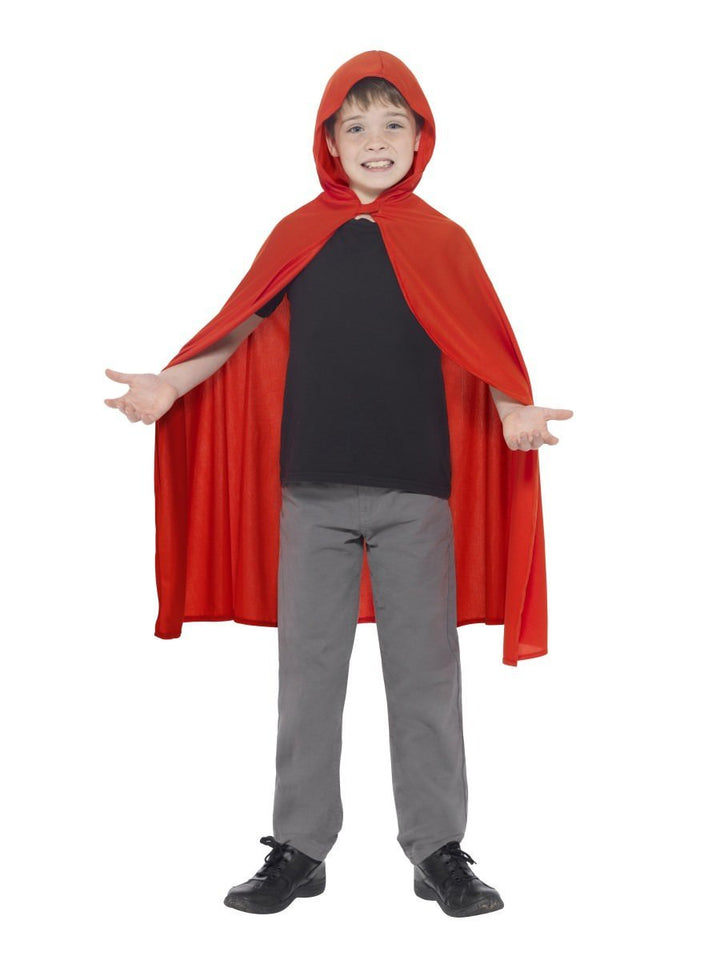 Hooded Cape Kids Red Superhero Costume Accessory