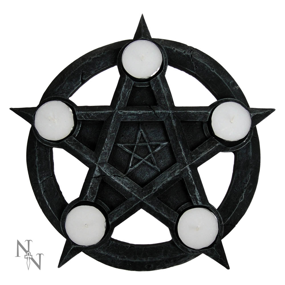 Pentagram Gothic Wiccan Tealight Holder Tealights 26cm