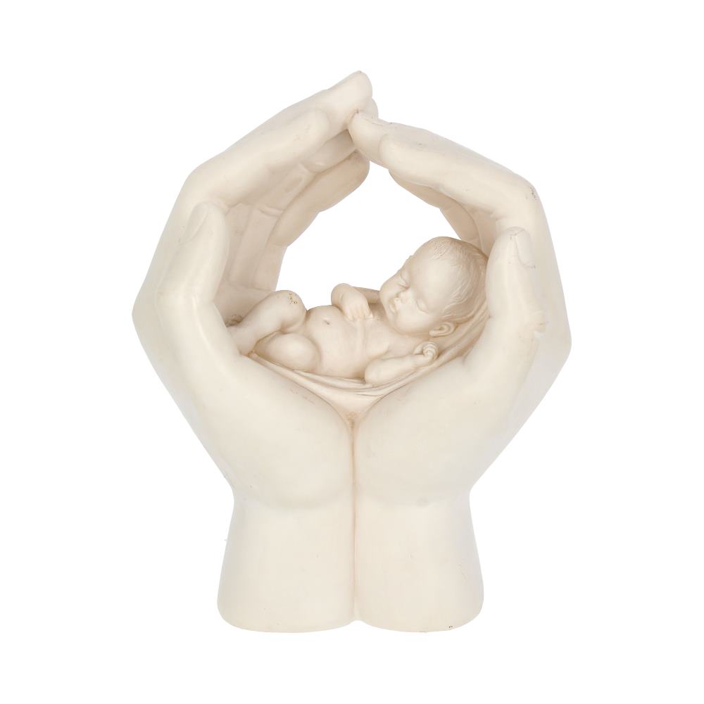 Large Shelter Baby in Cradled Hand Figurine 17.5cm