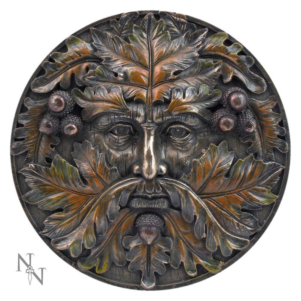 Bronzed Autumn Equinox Tree Spirit Wall Plaque 14.5cm