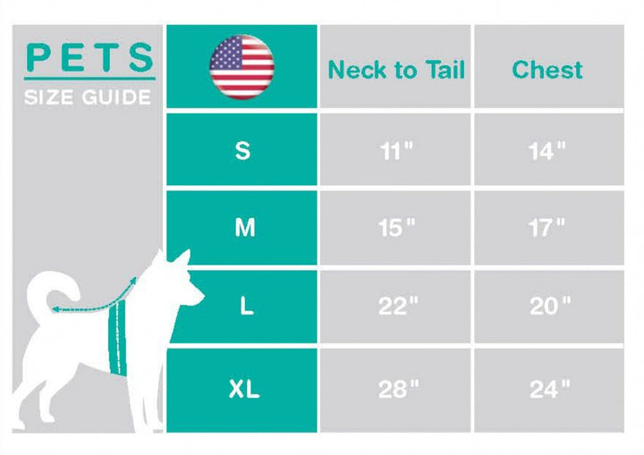 Size Chart Walking Snowman Pet Costume