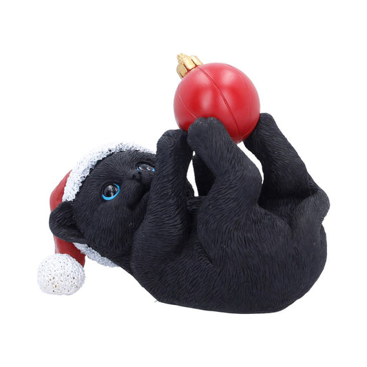 Cat in Santa Hat Playing with Bauble 13.5cm 2