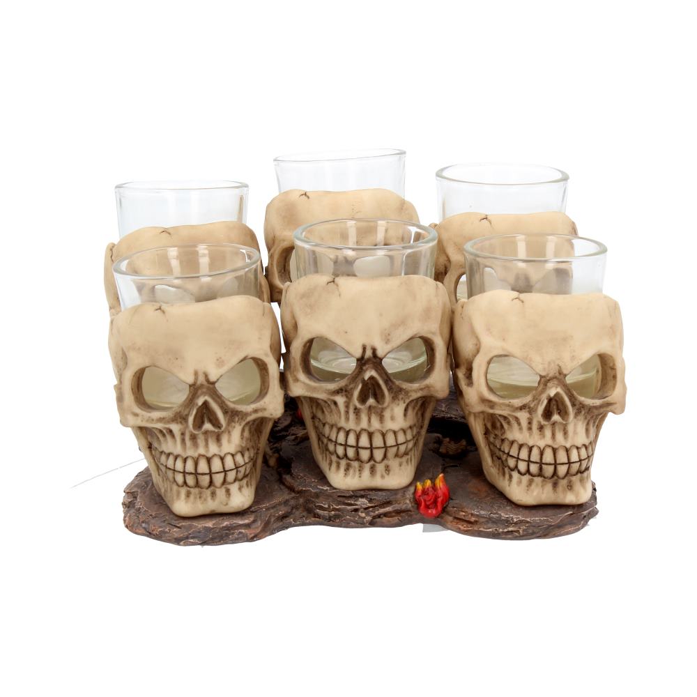 Six Shooter Skulls Skull Shot Glass Set 10cm of 6