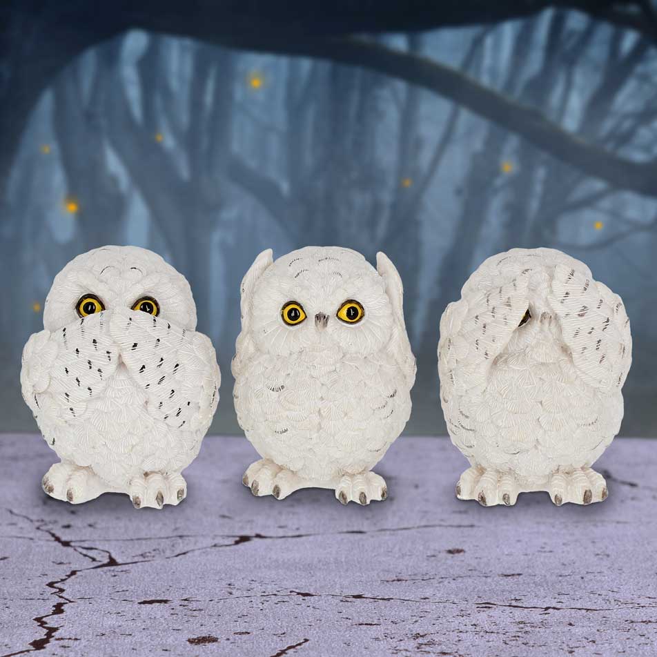 Three Wise Owls Resin Figurines 8cm 7