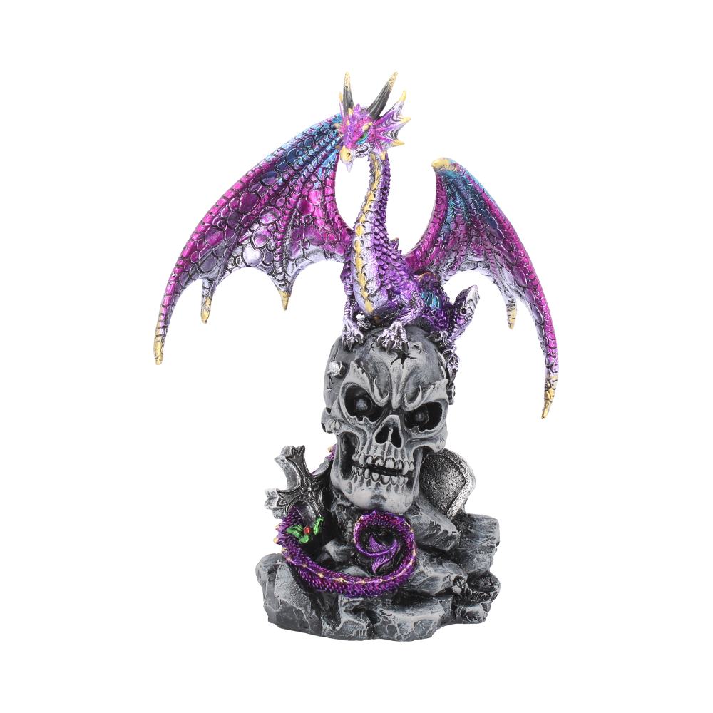 Loyal Defender Figurine Fantasy Gothic Dragon and Skull Ornament 22.5cm
