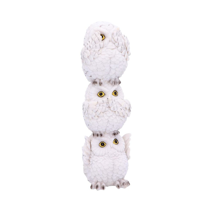 Wisest Totem Three Wise White Owls Ornament 20cm