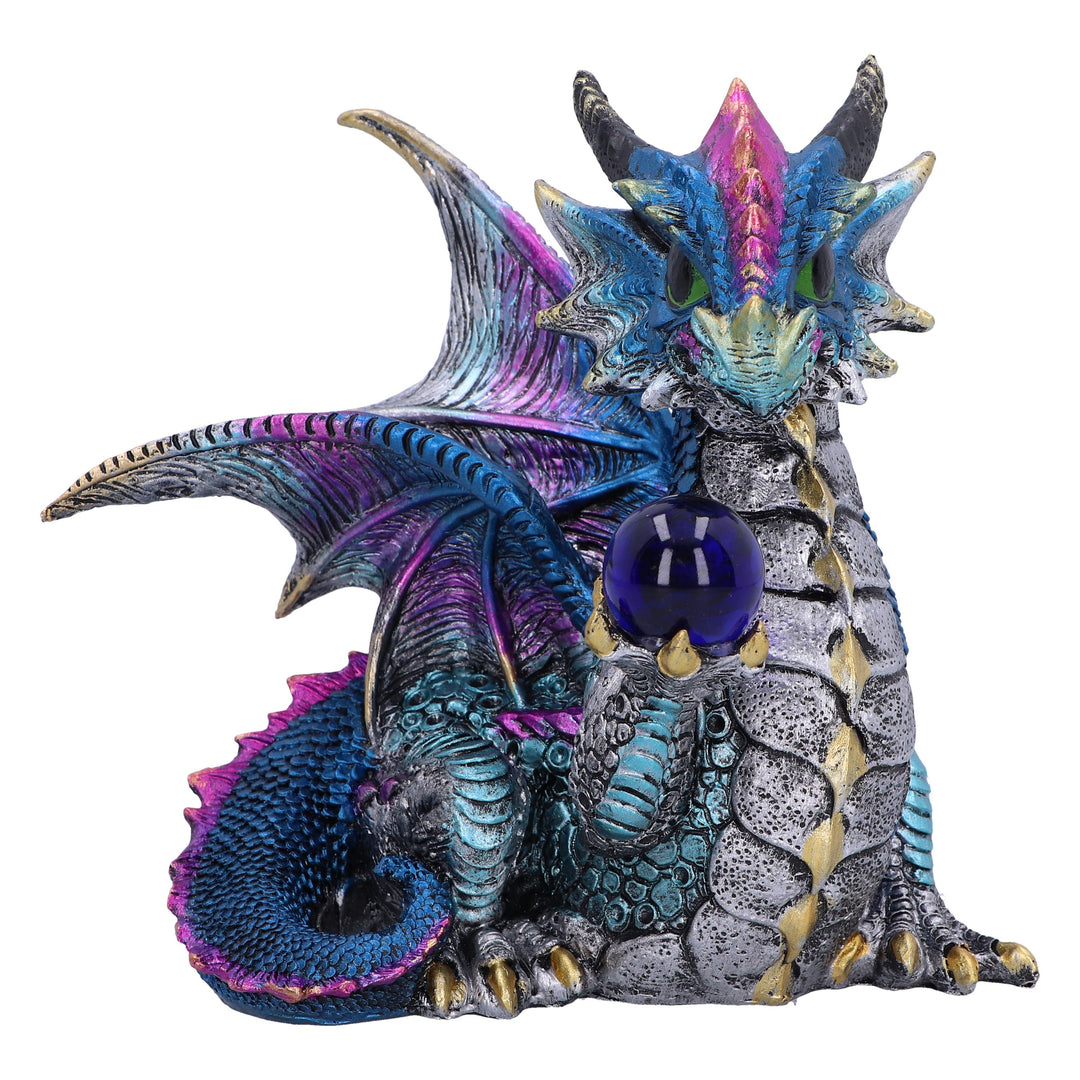 Orb Hoard Dragon Figurine Blue 15.5cm