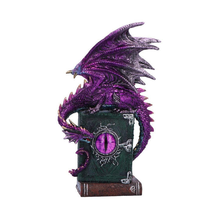 Dragon Fable Purple on Book Figurine 24cm