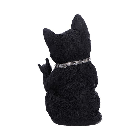Metallicat Black Cat Throwing Rock Hand Sign 16.5cm 2