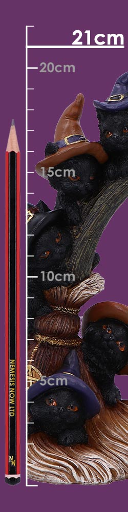 Broomstick Kindle Witchy Black Cats Ornament 21cm 8