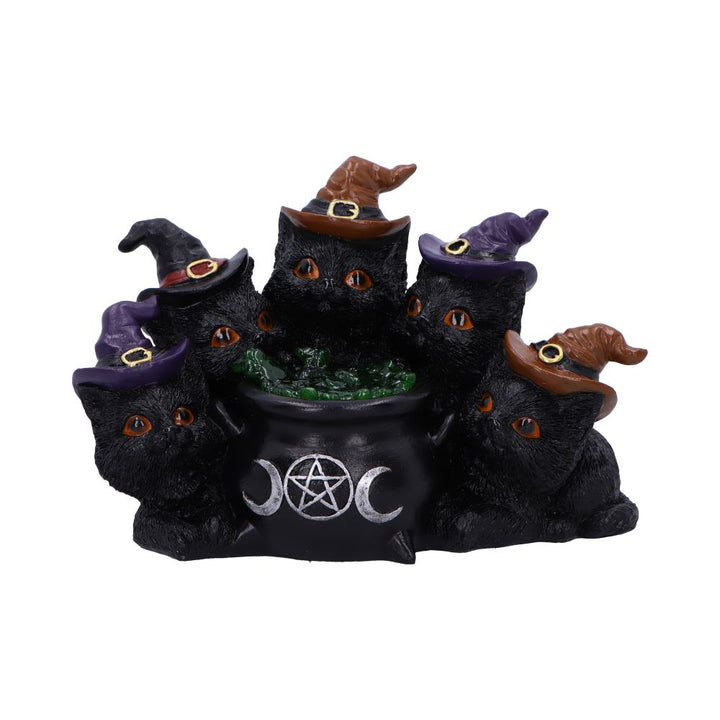Kindles Potion Light Up Cats and Cauldron Ornament Kindles 18.5cm