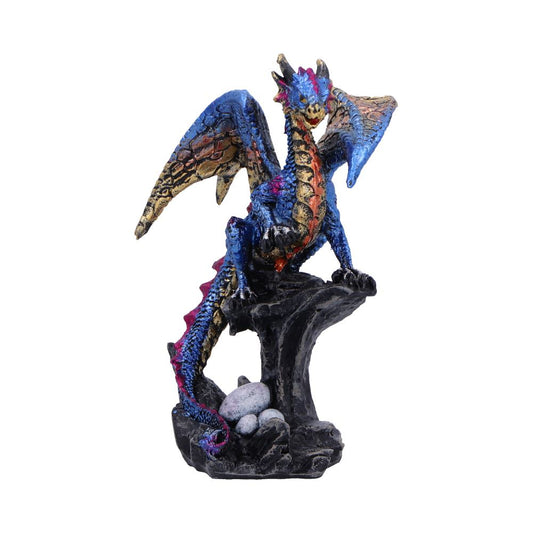 Den Defender Blue Guardian Dragon Figurine with Eggs 10.5cm 2