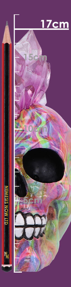 Psychedelic Crystal Skull with Light Up Mohawk 17cm 8