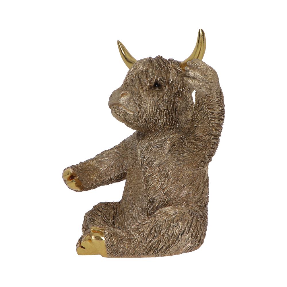 Gold Highland Cow Wine Bottle Holder 26.8cm 8