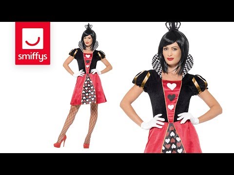 Size Chart Carded Queen Costume Adult Red Dress Crown Gloves