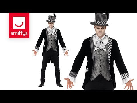 Size Chart Dark Hatter Costume Adult Black Checkered Outfit