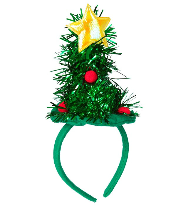 Tinsel Christmas Tree Mini Hat