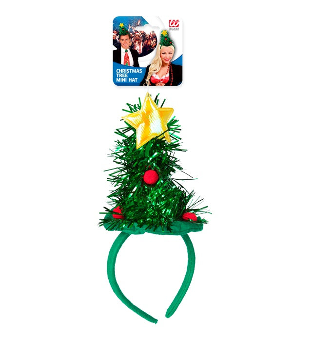 Tinsel Christmas Tree Mini Hat