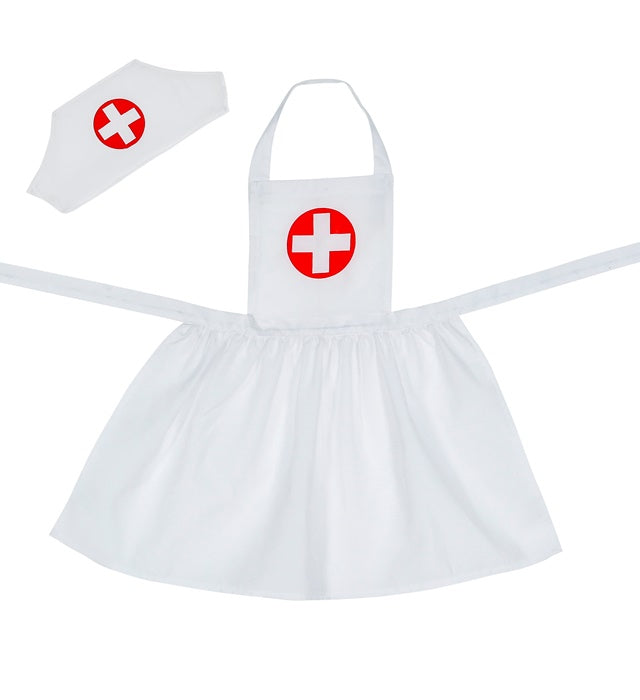 Nurse  Apron, Headpiece  Child Size 113 Cm - 3-5 Years