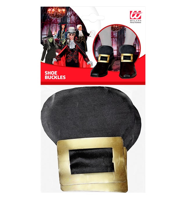 Pair Of Leather Look Metal Shoe Buckles