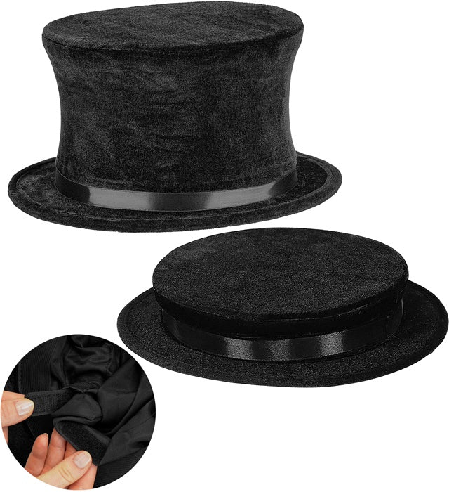Collapsible Top Hat Velvet 14 Cm