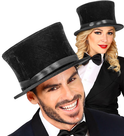 Collapsible Top Hat Velvet 14 Cm