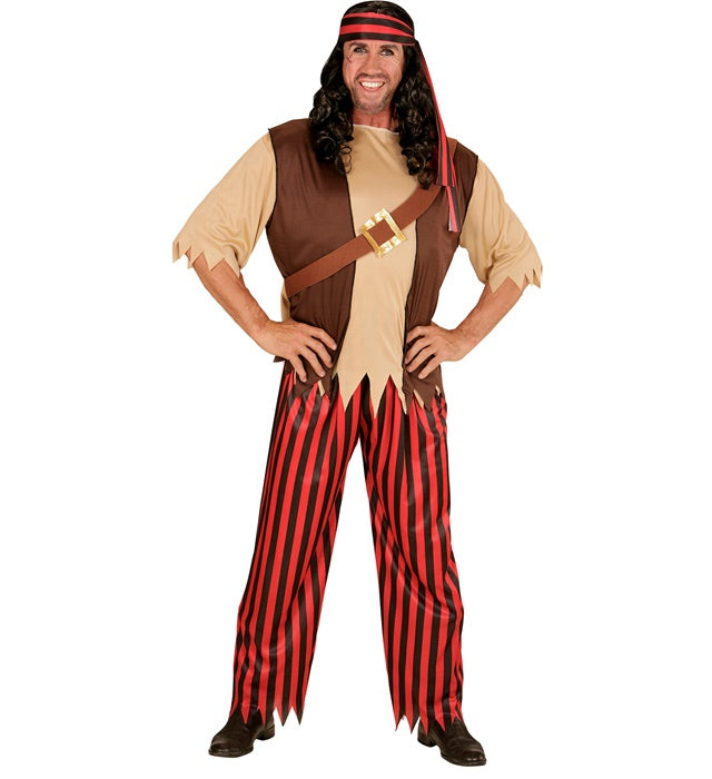 Pirate  Shirt With Vest And Belt, Pants, Head Scarf 