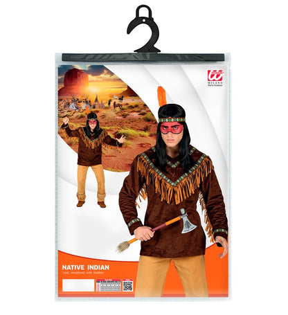 Native Indian  Coat, Headband With Feather 