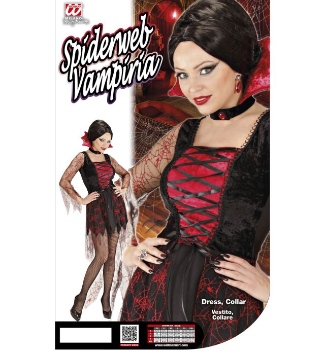 Spiderweb Vampiria  Dress, Collar With Gem 