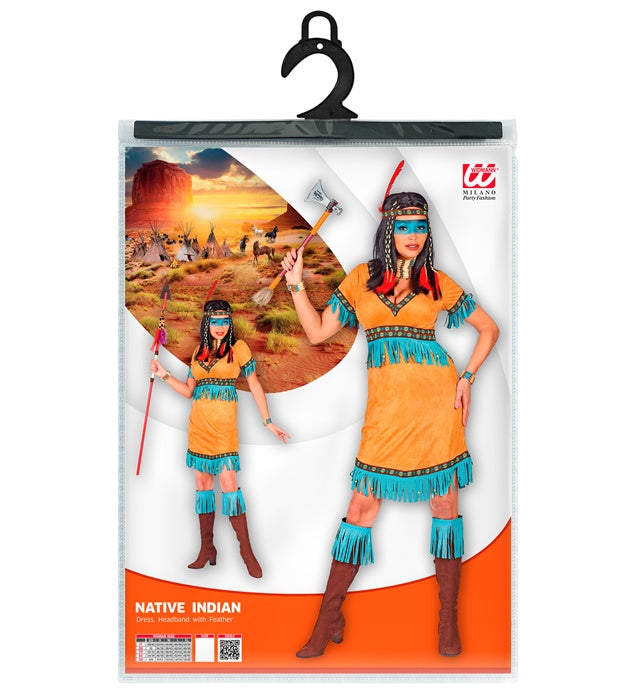 Native Indian  Dress, Headband With Feather 