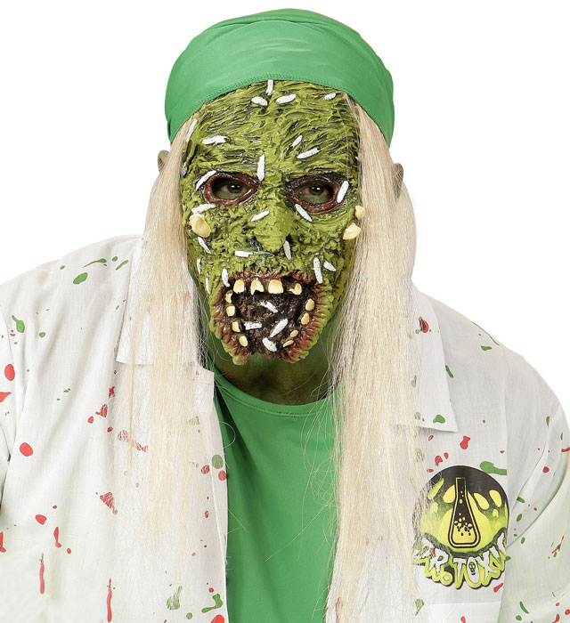 Toxic Zombie Half Face Mask With Hair Child Size