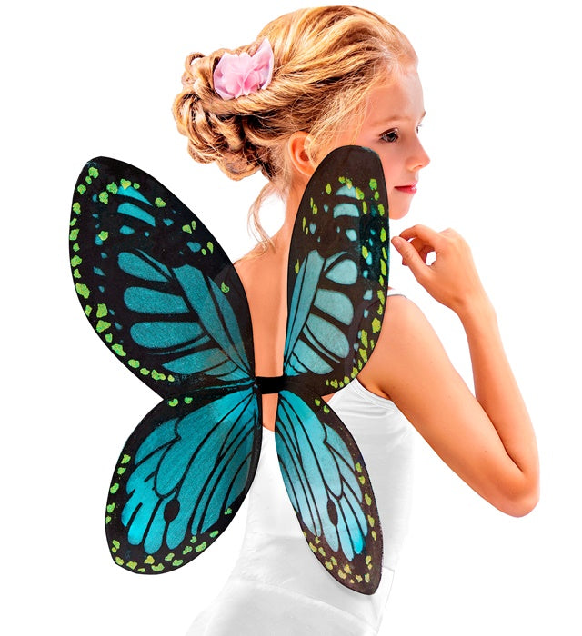 Black-Blue Butterfly Wings Childsize 66X38 Cm