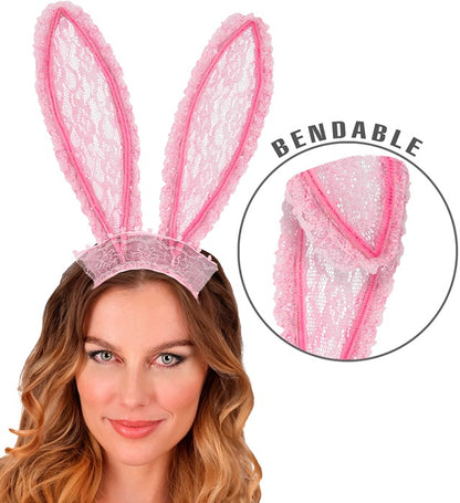 Bpink Lace Bunny Ears Bendable