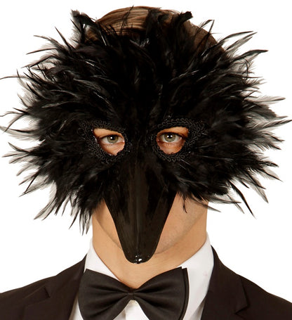 Black Bird Feather Mask