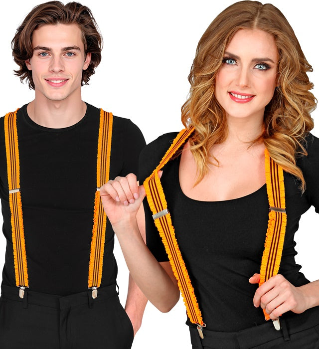 Neon Orange Ruffle Braces