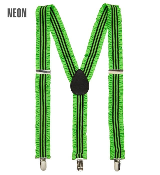Neon Green Ruffle Braces