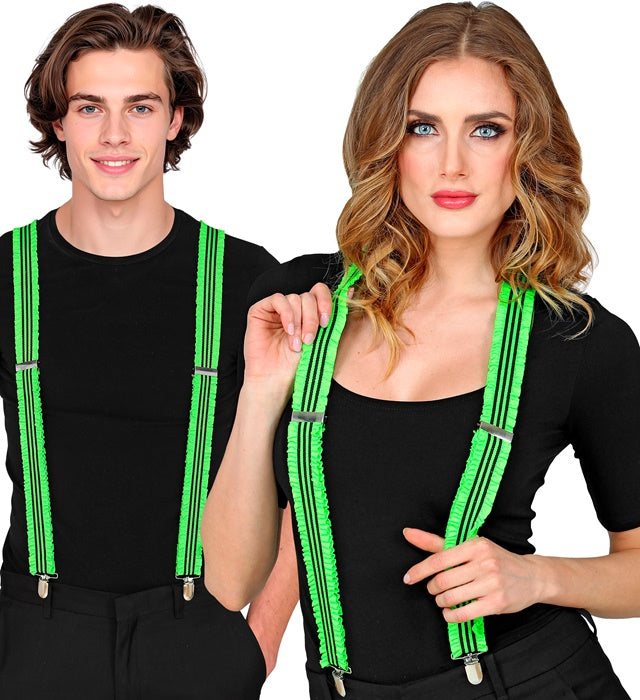 Neon Green Ruffle Braces