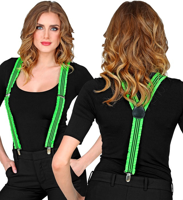 Neon Green Ruffle Braces