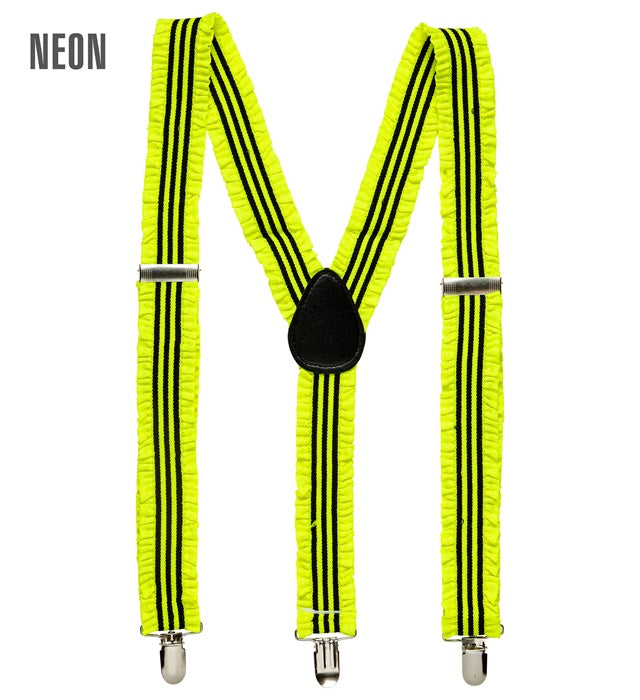 Neon Yellow Ruffle Braces