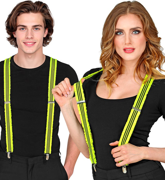 Neon Yellow Ruffle Braces