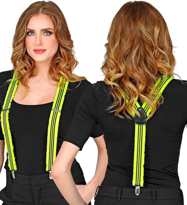 Neon Yellow Ruffle Braces