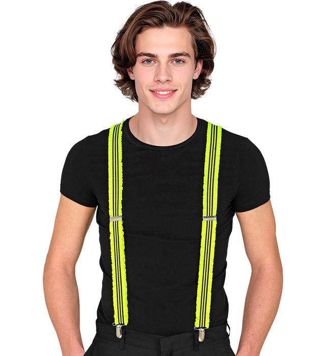 Neon Yellow Ruffle Braces