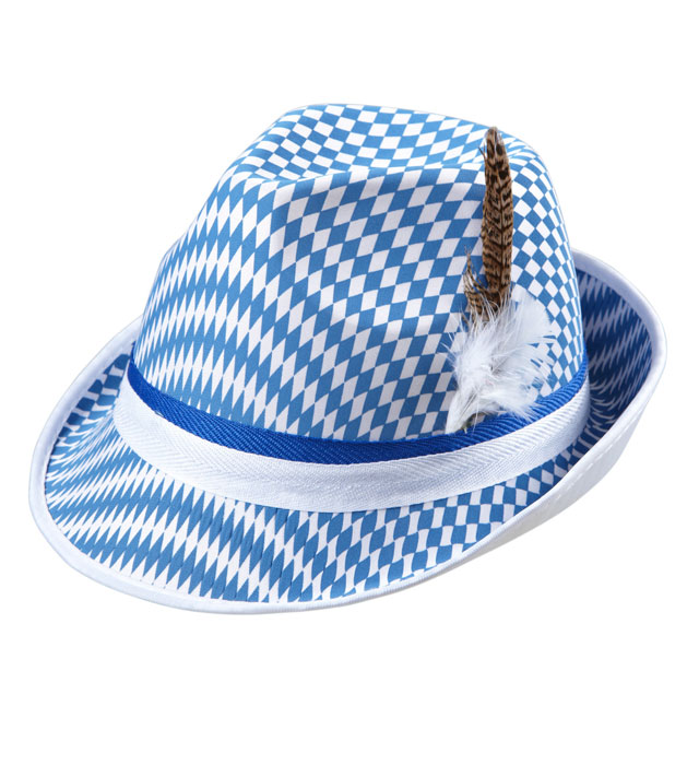 Bavarian Flag Fedora With Feathers