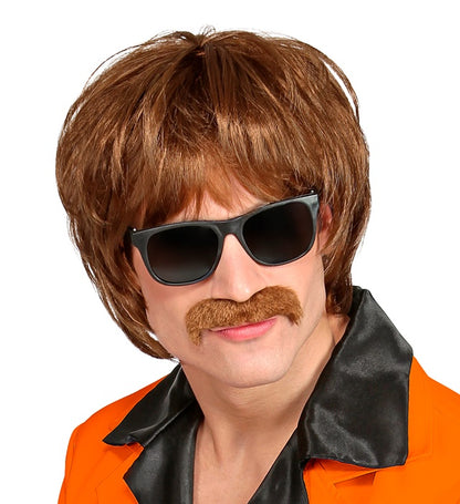 60S Mod Shag Wig With Moustache In Box
