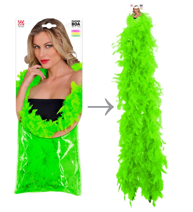 Neon Green Feather Boa - 1,80 M - 50 G