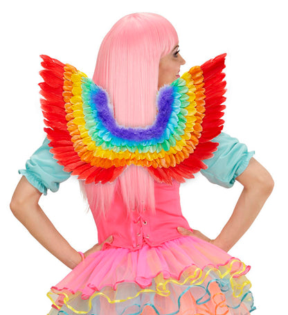 Rainbow Feathered Wings 60X40 Cm