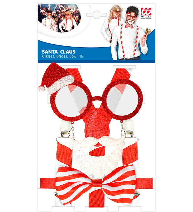 Santa Claus  Glasses, Braces, Bow Tie 