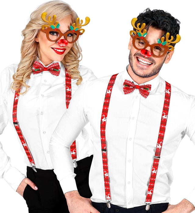 Reindeer  Glasses, Braces, Bow Tie 